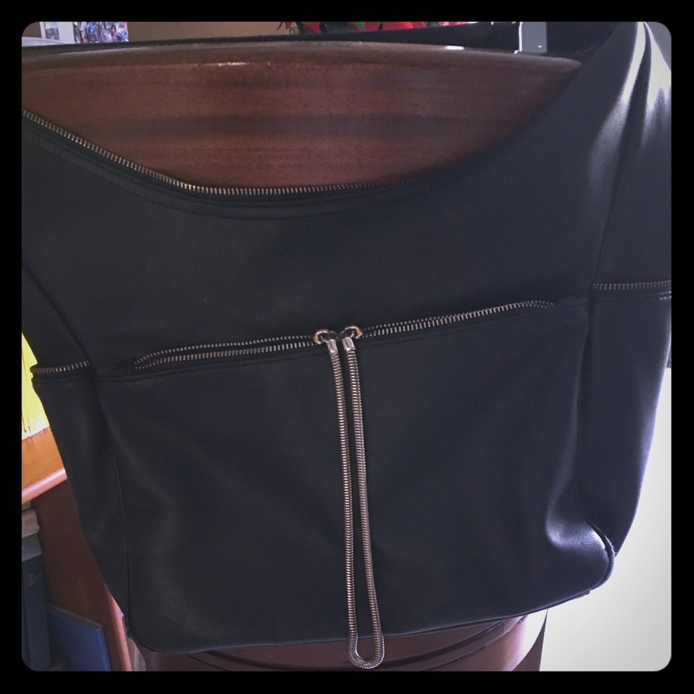 JustFab Black Slouch Handbag